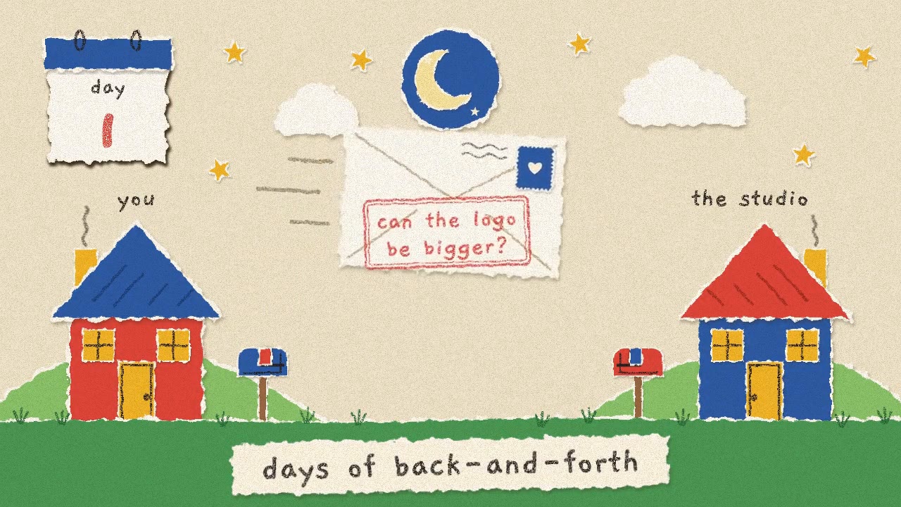 Days of back-and-forth: a crayon and torn paper film made with FrameCall