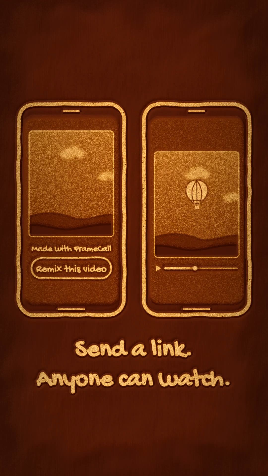 Send a link, anyone can watch: a sand on a lightbox film made with FrameCall